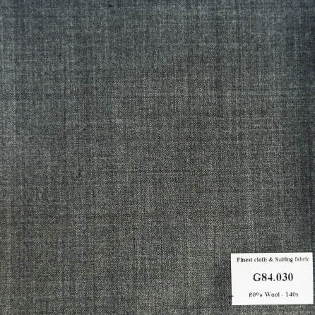 [Hết Hàng] G84.030 Kevinlli V7 - Vải Suit 80% Wool - Xám Trơn